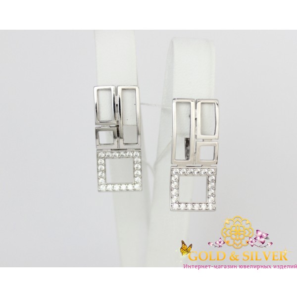 Жіночі сережки срібні "Ілюзія форми" 420906с , Gold &amp Silver Gold & Silver, Украина
